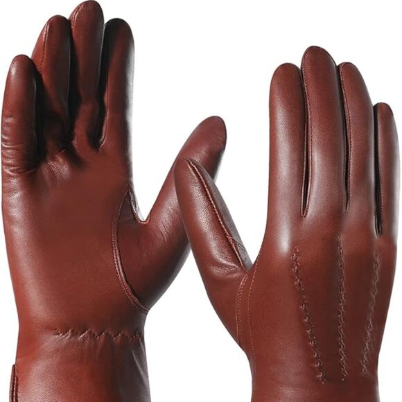 Men's Leather Gloves, Size XXL, Luxury Italian Sheepskin Wool Lined Gloves - Picture 3 of 6